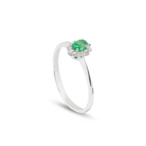 Anello Lady Diana oro 18 kt diamanti e pietra preziosa - immagine 5