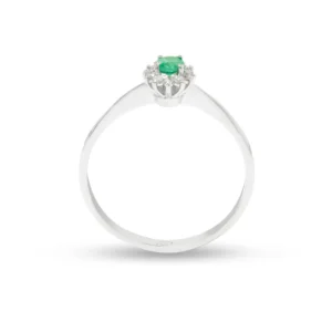 Anello Lady Diana oro 18 kt diamanti e pietra preziosa - immagine 4