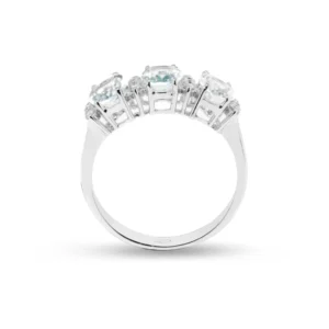 Anello trilogy Vittoria oro 18 kt con diamanti e pietre preziose - immagine 4