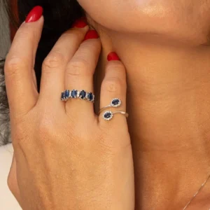 Anello cotrariè oro 18 kt diamanti e pietre preziose - immagine 2