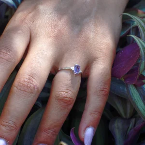 Anello Sophia oro 18 kt diamanti e pietra preziosa - immagine 2