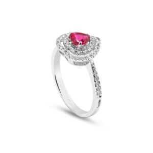 Anello Cuore Penelope oro 18 kt diamanti e pietra preziosa - immagine 4