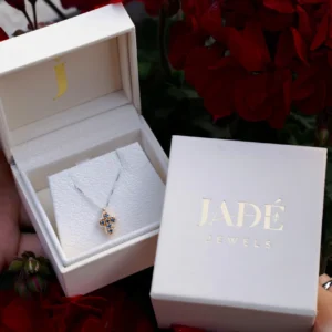 Collana Croce Lea oro 18 kt diamanti e pietra preziosa - immagine 11