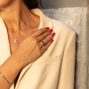 Anello cotrariè oro 18 kt diamanti e pietre preziose - immagine 9