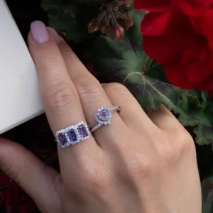 Anello Cuore Arya oro 18 kt diamanti e pietre preziose - immagine 7