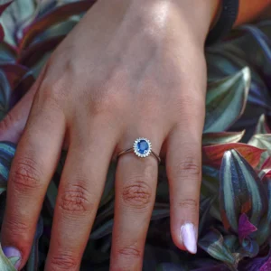 Anello Rosetta Malaga oro 18 kt diamanti e pietra preziosa - immagine 2