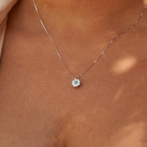 Collana Venere oro 18 kt diamanti e pietra preziosa - immagine 2