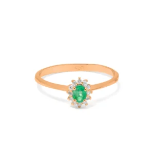 Anello Lady Diana oro 18 kt diamanti e pietra preziosa - immagine 8