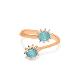 Anello cotrariè oro 18 kt diamanti e pietre preziose - immagine 3