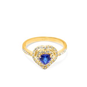 Anello Cuore Penelope oro 18 kt diamanti e pietra preziosa - immagine 6