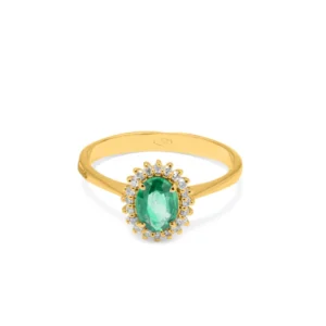 Anello Rosetta Malaga oro 18 kt diamanti e pietra preziosa - immagine 3