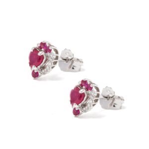 Orecchini Alice 18 kt diamanti e pietre preziose - immagine 4