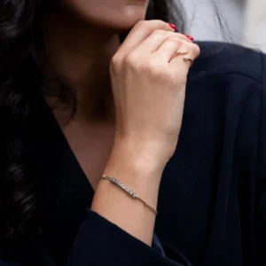 Bracciale Semi-tennis large oro 18 kt con diamanti - immagine 4