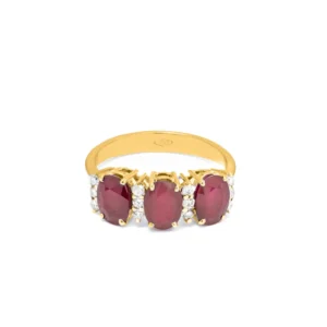 Anello trilogy Vittoria oro 18 kt con diamanti e pietre preziose - immagine 5