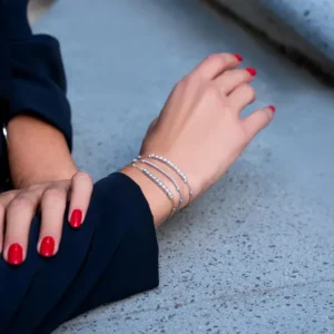 Bracciale Semi-tennis small oro 18 kt con diamanti - immagine 7