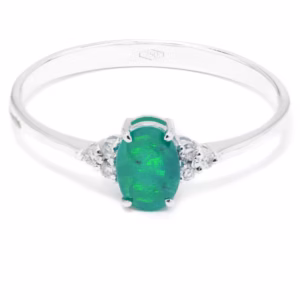 Anello Delia medium oro 18 kt diamanti e pietra preziosa - immagine 1