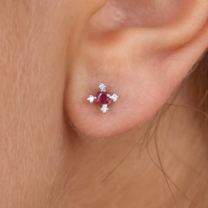 Orecchini Dafne oro 18 kt diamante e pietre preziose - immagine 1