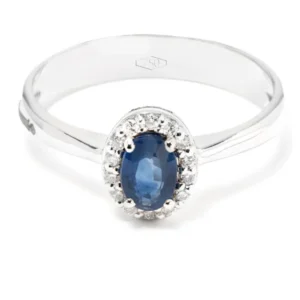 Anello Rosetta Madrid oro 18 kt diamanti e pietra preziosa - immagine 1