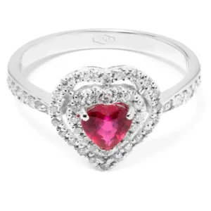 Anello Cuore Penelope oro 18 kt diamanti e pietra preziosa - immagine 1