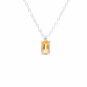 Collana pendente Fedra oro 18 kt diamanti e pietra preziosa - immagine 1