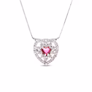 Collana Cuore Medea oro 18 kt diamanti e pietra preziosa - immagine 1