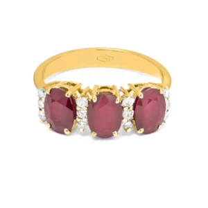 Anello trilogy Vittoria oro 18 kt con diamanti e pietre preziose - immagine 1